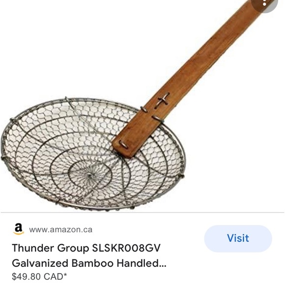 Vintage chicken wire/bamboo fryer strainer! - Picture 10 of 11